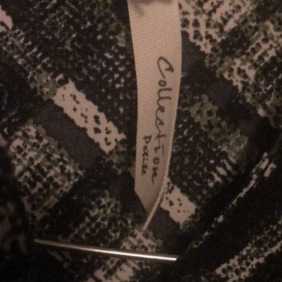 Button Up NY Collection Petite PL GREEN black White Unique 🛍 - Picture 2 of 7